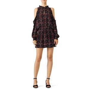 Parker Cold Shoulder Williams 100% Silk Mini Dress